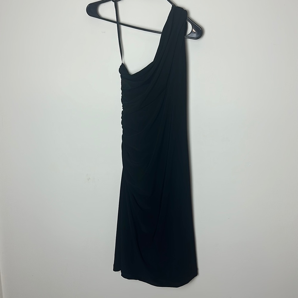 Ralph Lauren one shoulder ruched gown black women’s dress size 12